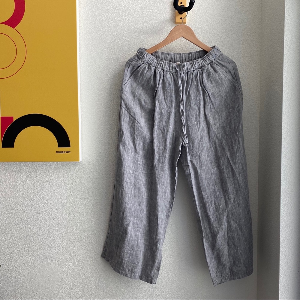 Muji light grey wide pants Size S